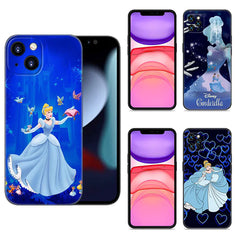 Disney Cinderella Black Silicone Phone Case for iPhone