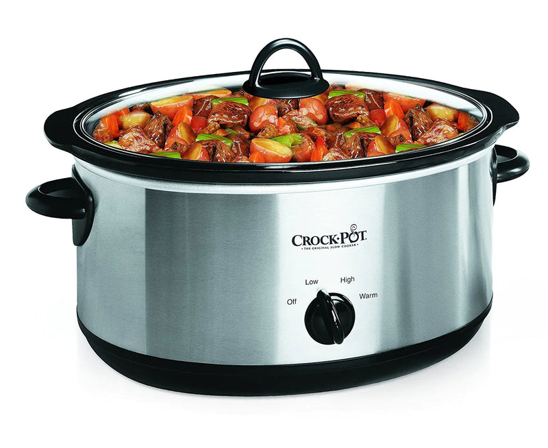 Crock-Pot 7 Quart Oval Manual Slow Cooker Stainless Steel