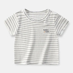 Boys and Girls Stripe Short Sleeve T-shirt Kids Clothing