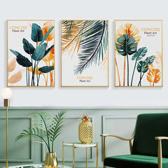 3-Piece Modern Minimalist Tropical Plant Wall Art