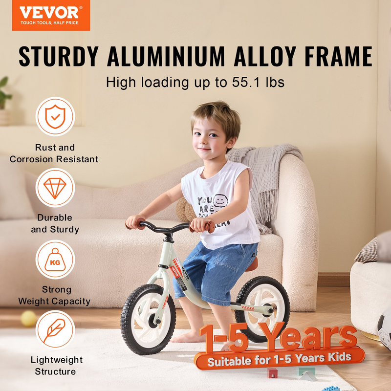 VEVOR Toddler Balance Bike, 12