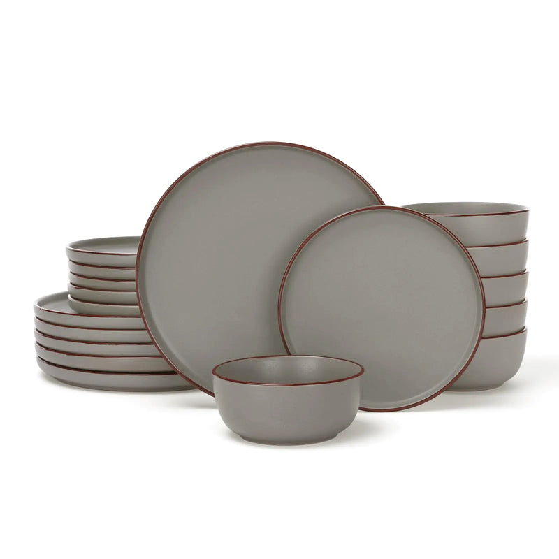 Plates and Bowls Sets 18 Pieces - Grey