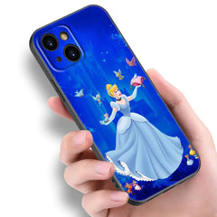 Disney Cinderella Black Silicone Phone Case for iPhone