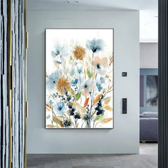 HD Watercolor Floral Botanical Canvas Wall Art Prints
