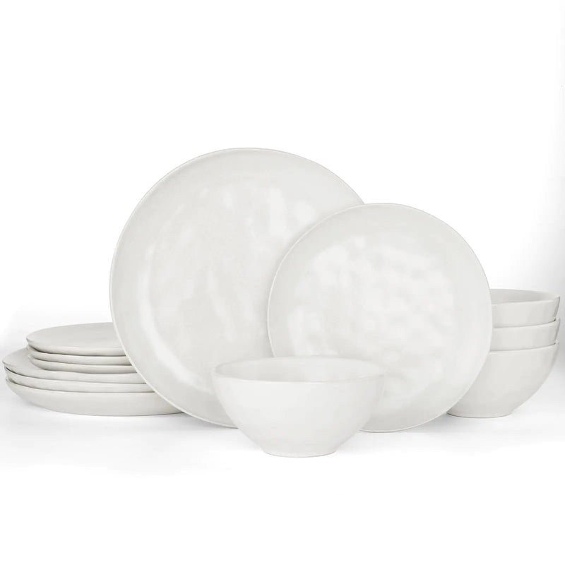 Dinnerware Sets for 4 Ocean Round 12-Piece -Matte White