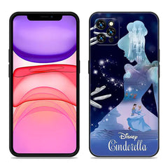 Disney Cinderella Black Silicone Phone Case for iPhone