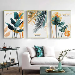 3-Piece Modern Minimalist Tropical Plant Wall Art