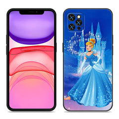 Disney Cinderella Black Silicone Phone Case for iPhone