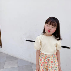 Girls Lace Short Sleeve