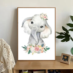Cute Animal Flower Wall Art Posters 12x8inch