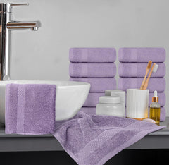 Luxury Washcloths for Bathroom Hotel Spa Bulk Set of 12 Lavender