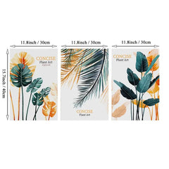 3-Piece Modern Minimalist Tropical Plant Wall Art