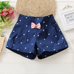 Summer Girls' Bowtie Casual Shorts (Kids' Clothing)