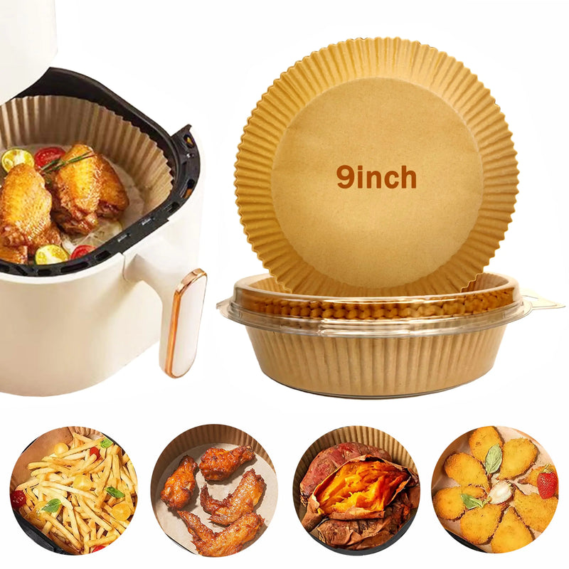 Disposable Air Fryer Paper Liners 9 Inch Round 100PCS