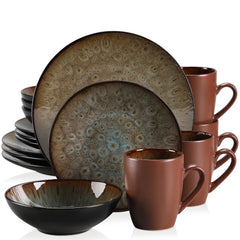 VANCASSO BUBBLE Tableware Set Vintage Ceramic Blue/Brown Stoneware