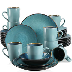 VANCASSO BUBBLE Tableware Set Vintage Ceramic Blue/Brown Stoneware