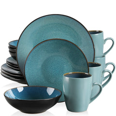 VANCASSO BUBBLE Tableware Set Vintage Ceramic Blue/Brown Stoneware