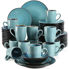 VANCASSO BUBBLE Tableware Set Vintage Ceramic Blue/Brown Stoneware