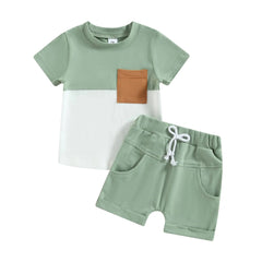 Baby Boy Short Sleeve Shirt Top Shorts Set