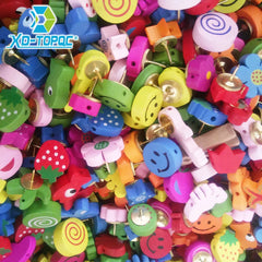 10/25/50pcs Cartoon Push Pins Random Colored