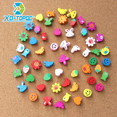 10/25/50pcs Cartoon Push Pins Random Colored