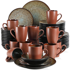 VANCASSO BUBBLE Tableware Set Vintage Ceramic Blue/Brown Stoneware