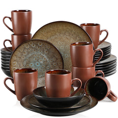 VANCASSO BUBBLE Tableware Set Vintage Ceramic Blue/Brown Stoneware