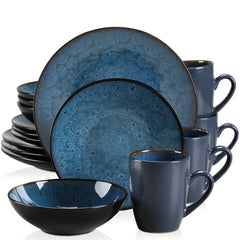 VANCASSO BUBBLE Tableware Set Vintage Ceramic Blue/Brown Stoneware