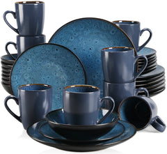 VANCASSO BUBBLE Tableware Set Vintage Ceramic Blue/Brown Stoneware