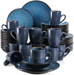 VANCASSO BUBBLE Tableware Set Vintage Ceramic Blue/Brown Stoneware
