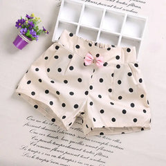 Summer Girls' Bowtie Casual Shorts (Kids' Clothing)