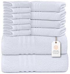 12 Pcs Bath Towel Set for Bathroom 100% Cotton Soft and Plush Highly Absorbent