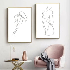 Abstract Wall Art Poster Set - Minimalist Canvas Print