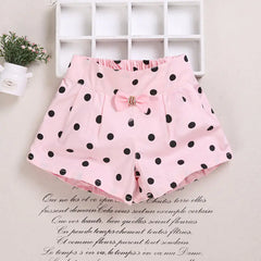 Summer Girls' Bowtie Casual Shorts (Kids' Clothing)