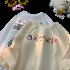 Kawaii Disney Pooh Bear Cotton Short Sleeve T-Shirt