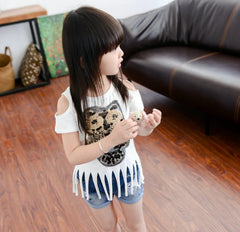Summer New Kids' Clothing, Owl Sequin T-Shirt