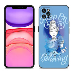 Disney Cinderella Black Silicone Phone Case for iPhone