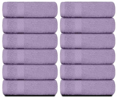 Luxury Washcloths for Bathroom Hotel Spa Bulk Set of 12 Lavender