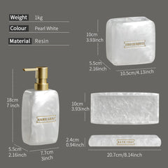 Bathroom Accessories White Pearl Countertop Accessory Set