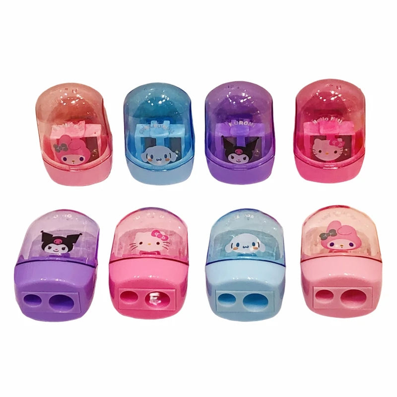 Anime Hello Kitty Kuromi Melody Double Hole Portable Pencil Sharpener
