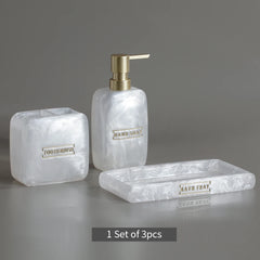 Bathroom Accessories White Pearl Countertop Accessory Set