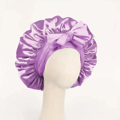 Satin Hair Bonnet With Tie Band