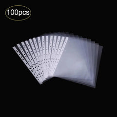 100pcs A4 Sheet Protectors 11holes Transparent Plastic Organizer
