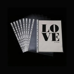 100pcs A4 Sheet Protectors 11holes Transparent Plastic Organizer