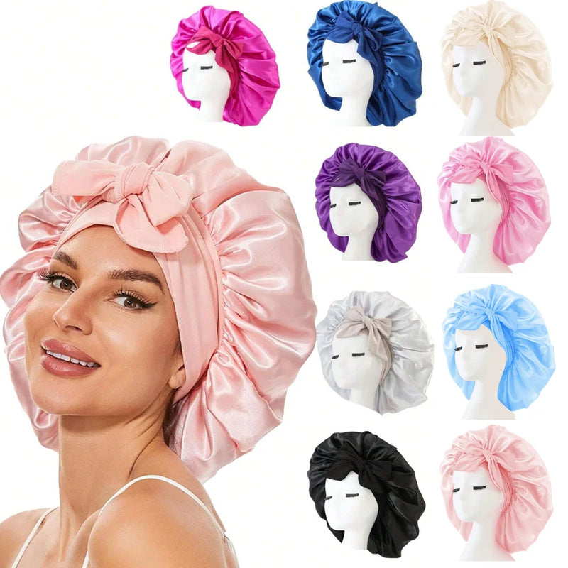 Satin Hair Bonnet With Tie Band