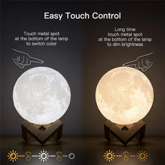 Rechargeable 3D Print Moon Lamp