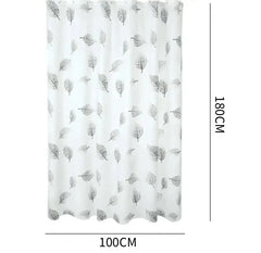 Bathroom Leaf Pattern Shower Curtain