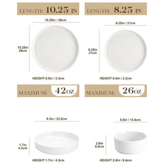 MALACASA Dinner Plates Sets Black Rim