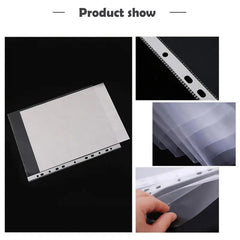 100pcs A4 Sheet Protectors 11holes Transparent Plastic Organizer