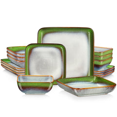 Vancasso Red Square Kiln Change Glaze Tableware Set